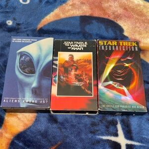 Star Trek VHS Movie Lot - The Wrath of Khan, Insurrection + Aliens Among Us